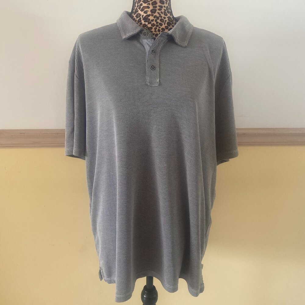 Tommy Bahama Men's Gray Soft Collared Polo Shirt Size XL H21